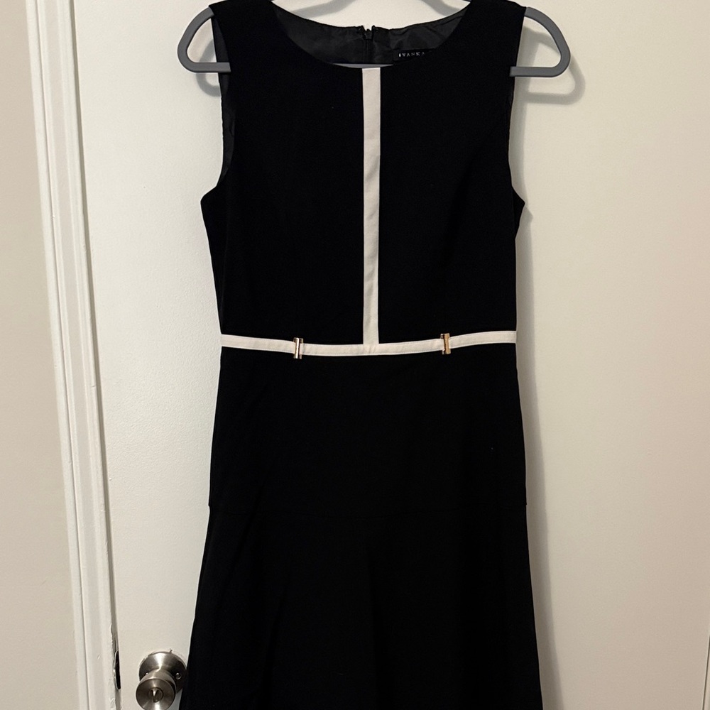 Ivanka Trump Black and White Midi Dress